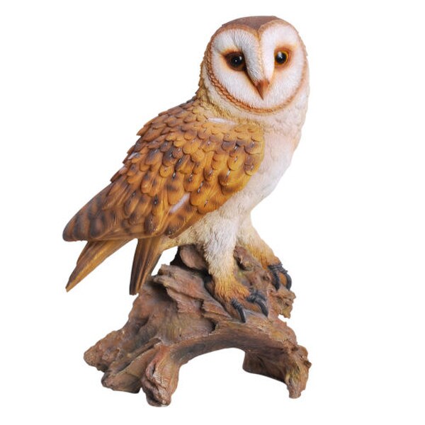 Wildlife Barn Owl Realistic Sculpture for the Garden Front View